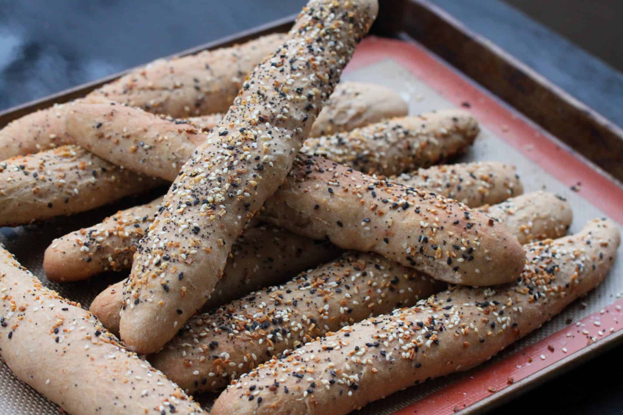 Everything Bagel Parmesan Breadsticks KateCooks
