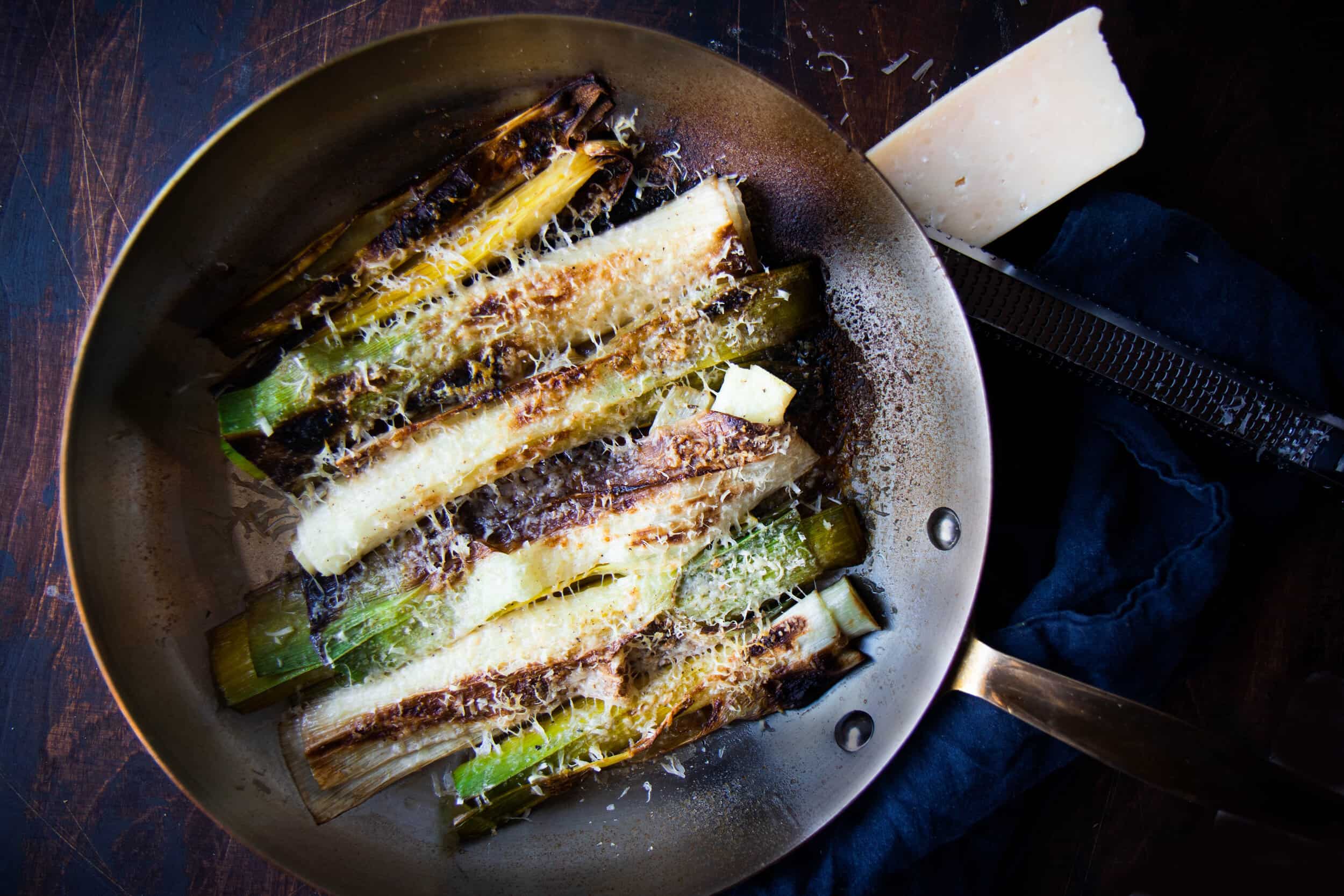 Butter Braised Leeks with Parmesan and Thyme - Very Smart Ideas