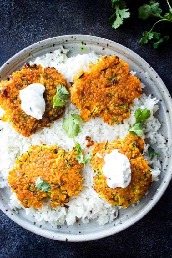 Crispy Zucchini & Red Lentil Turmeric Fritters KateCooks