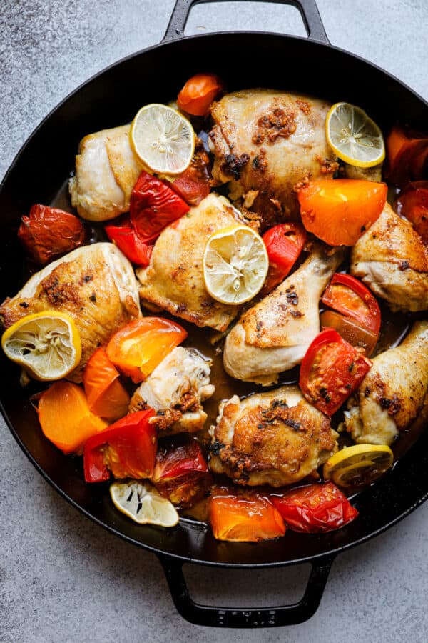 OnePot Roasted Paprika Chicken & Heirloom Tomatoes KateCooks
