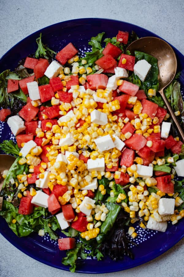 Watermelon, Corn & Queso Fresco Salad KateCooks