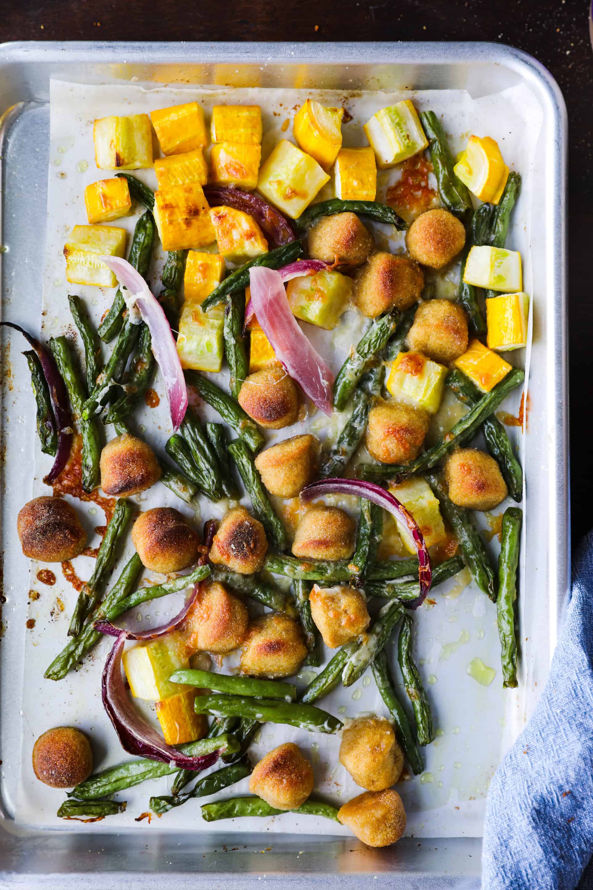 Sheet Pan Gnocchi with Blistered Green Beans & Summer Squash - Kate-Cooks