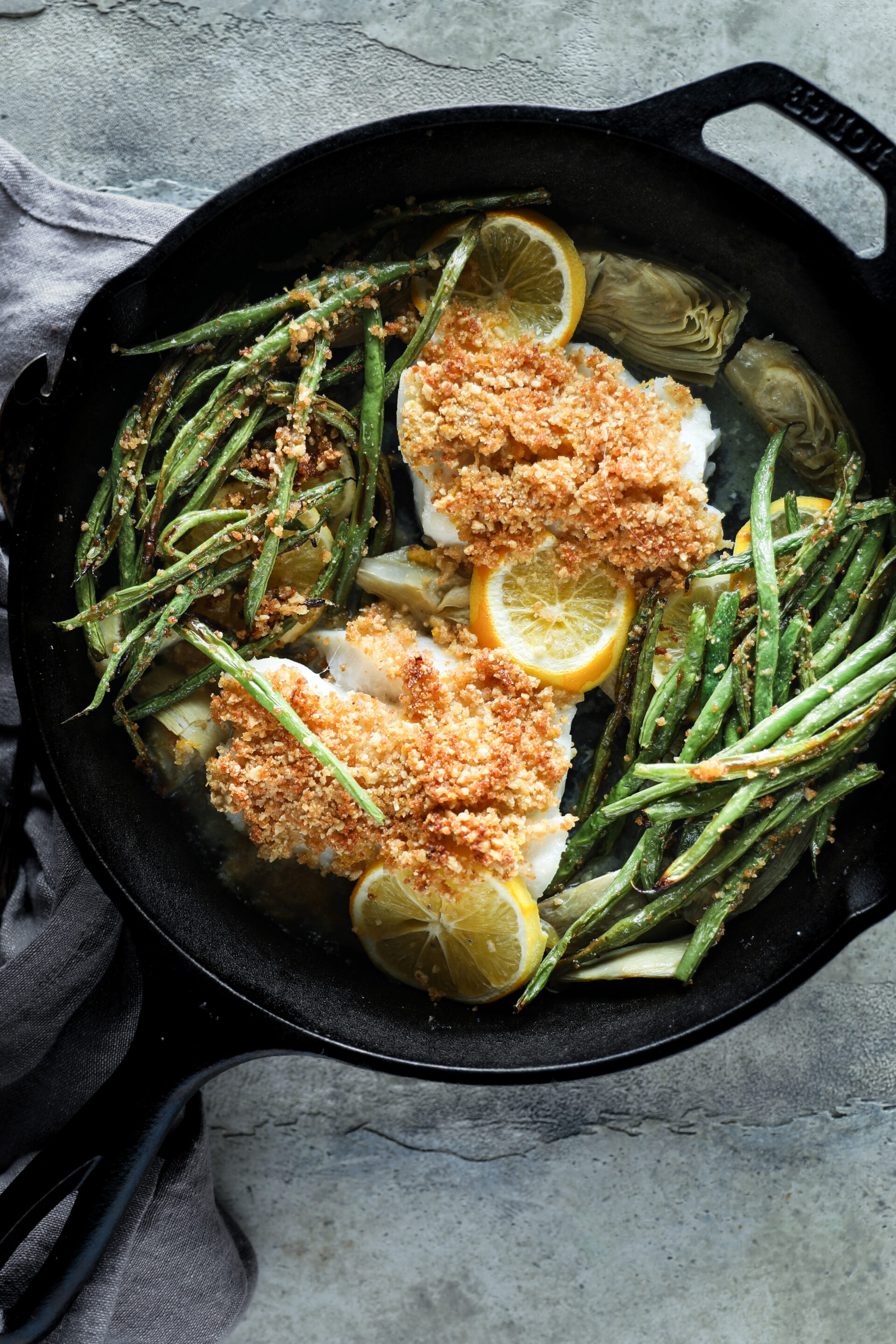 Cast Iron Cod Potatoes and Onions - What the Forks for Dinner?