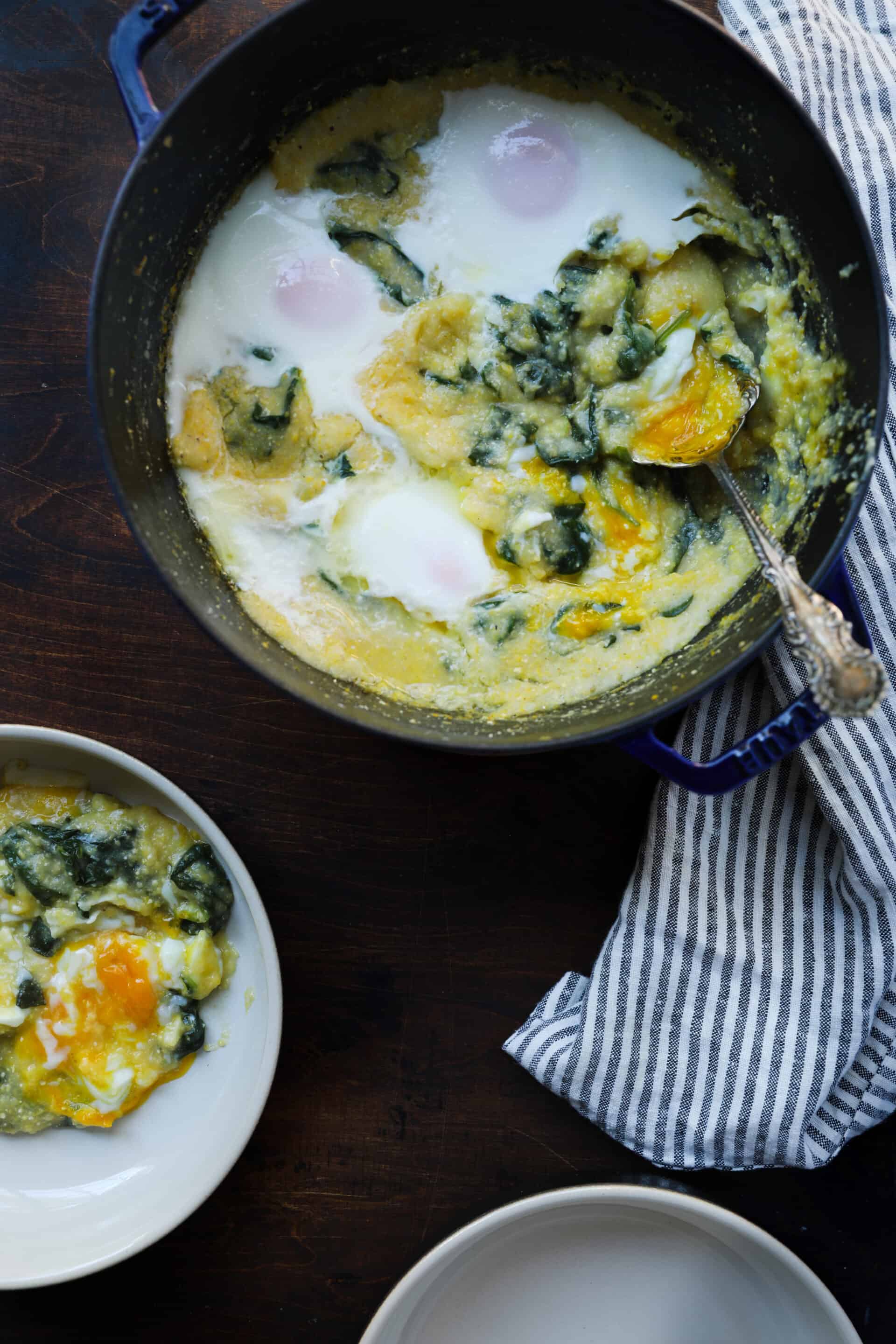 Parmesan Polenta With Vegetables & Eggs